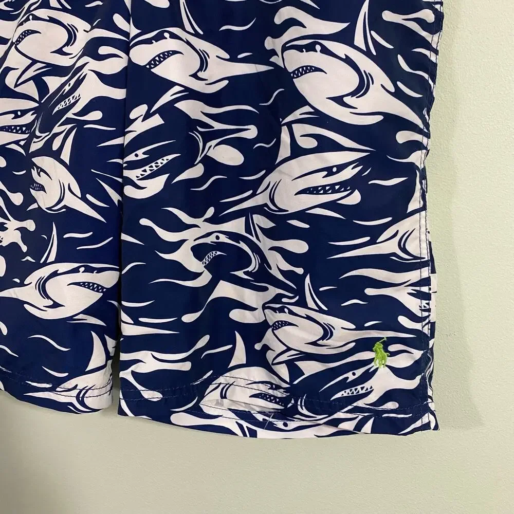 Polo Ralph Lauren Youth Navy Sharks Swim Trunks Size XL (18-20)